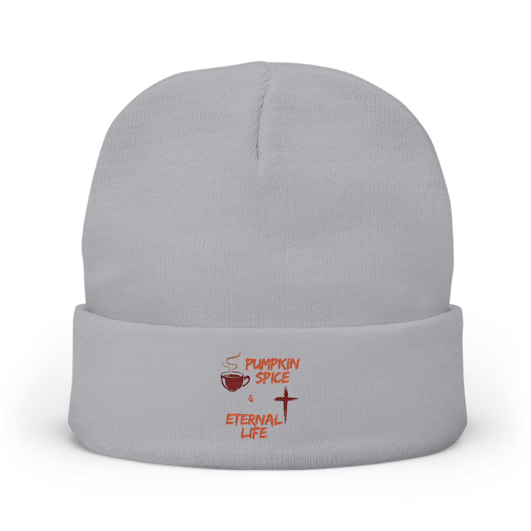 Pumpkin Spice and Eternal Life Cotton Knit Beanie