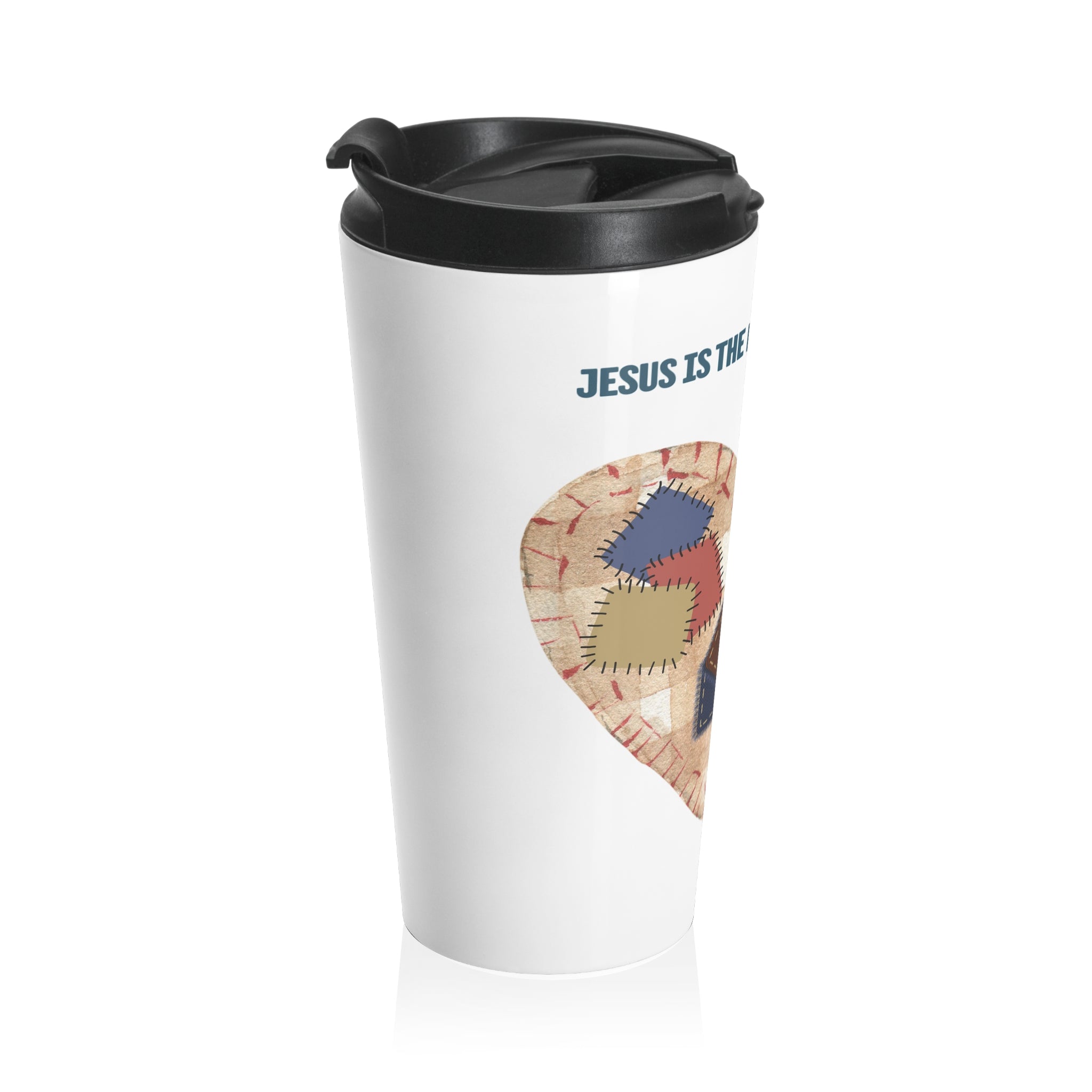 Quilted Heart Travel Mug - Perfect Gift for Crafters, Social Events, Patchwork Lovers, Coffee on the Go, Unique Home & Kitchen Decor