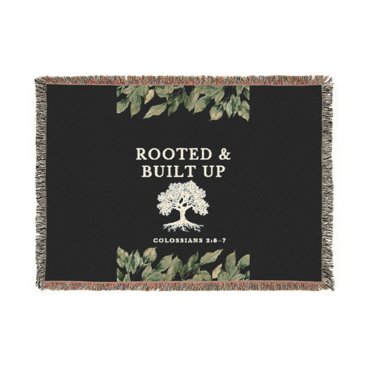 Cozy Rooted & Built Up Woven Blanket, Home Decor, Housewarming, Cozy Nights, Faith Lovers,