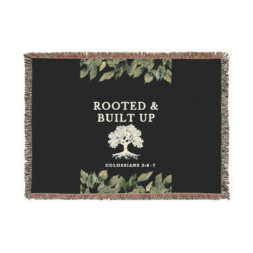 Cozy Rooted & Built Up Woven Blanket, Home Decor, Housewarming, Cozy Nights, Faith Lovers,