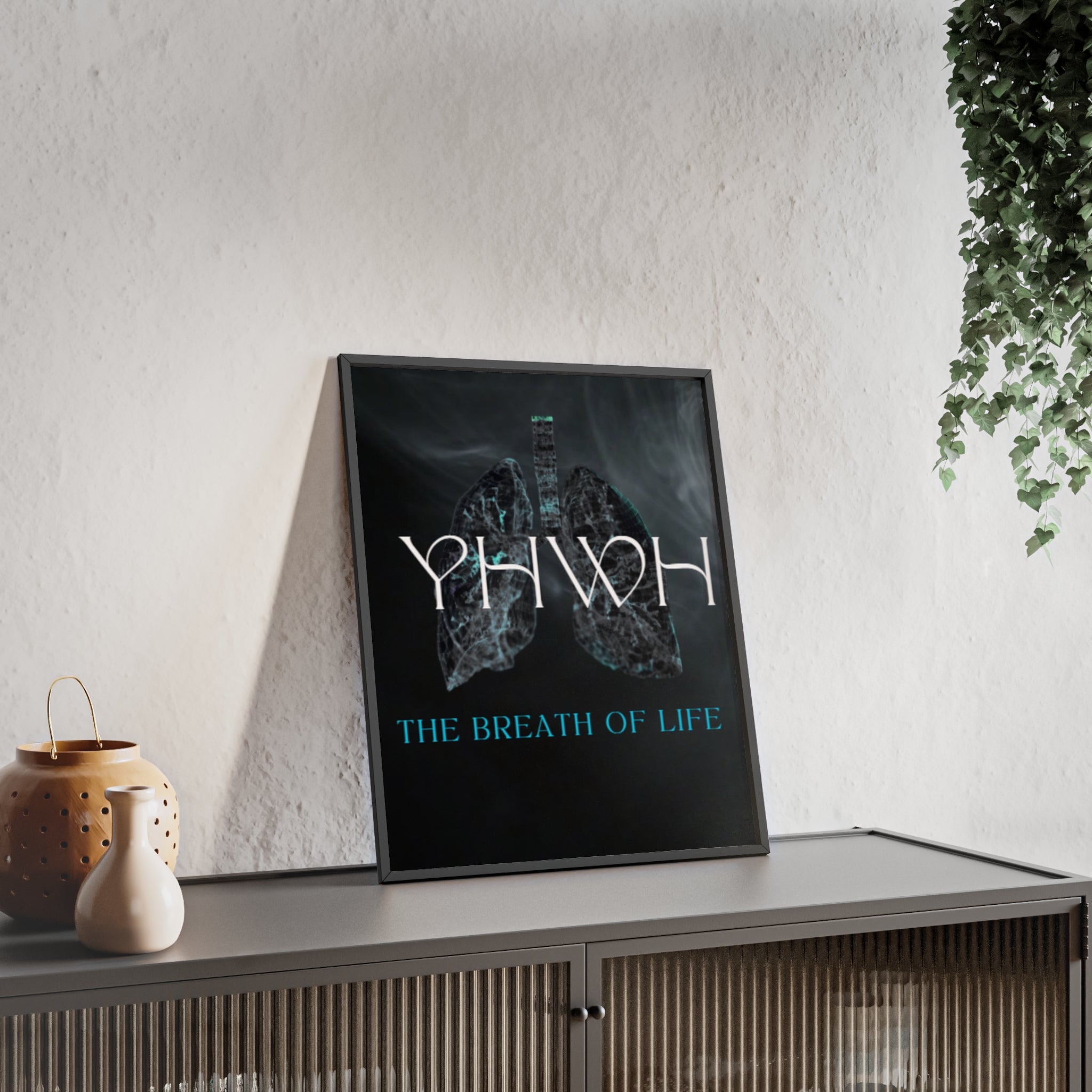 YHWH The Breath of Life Poster with Wooden Frame