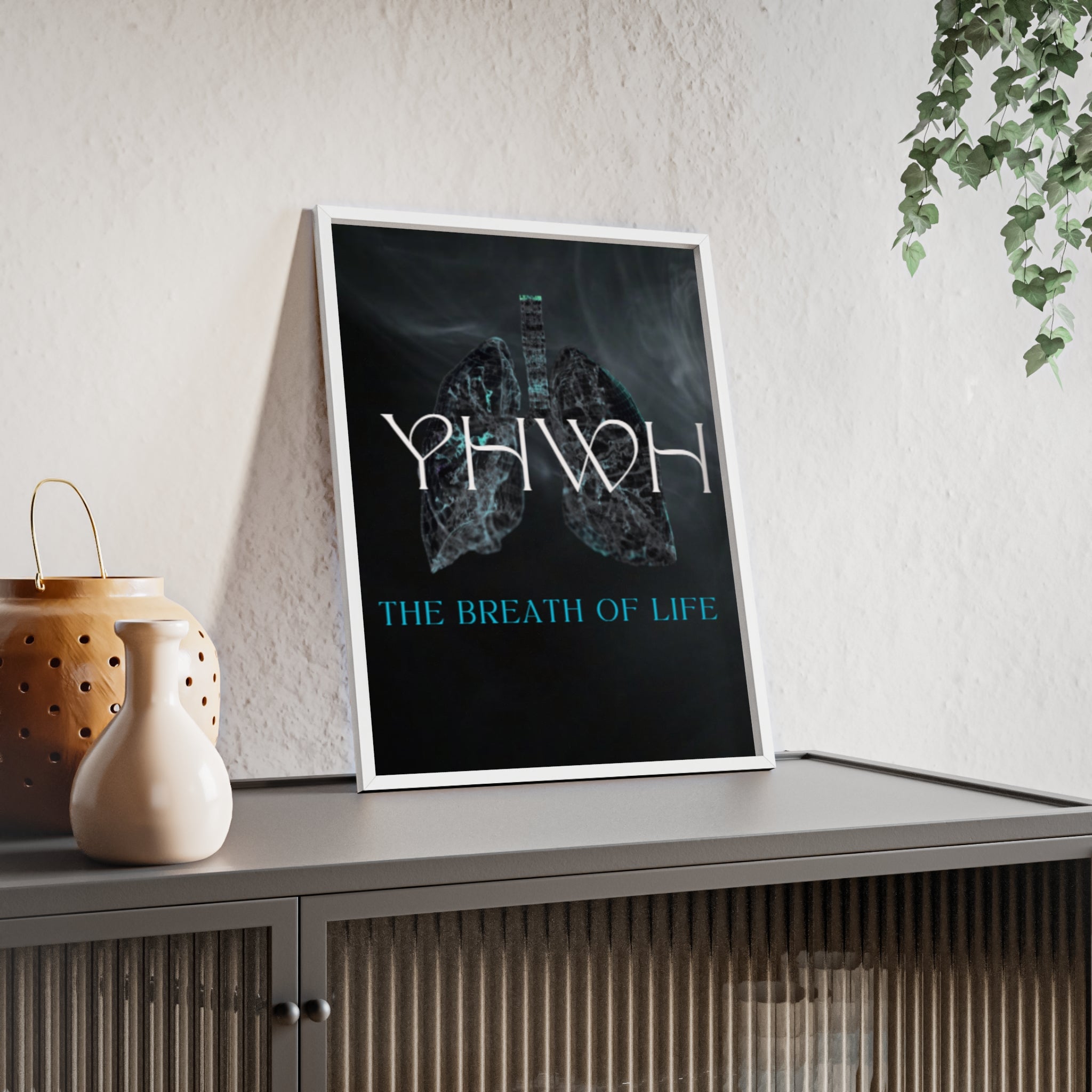 YHWH The Breath of Life Poster with Wooden Frame