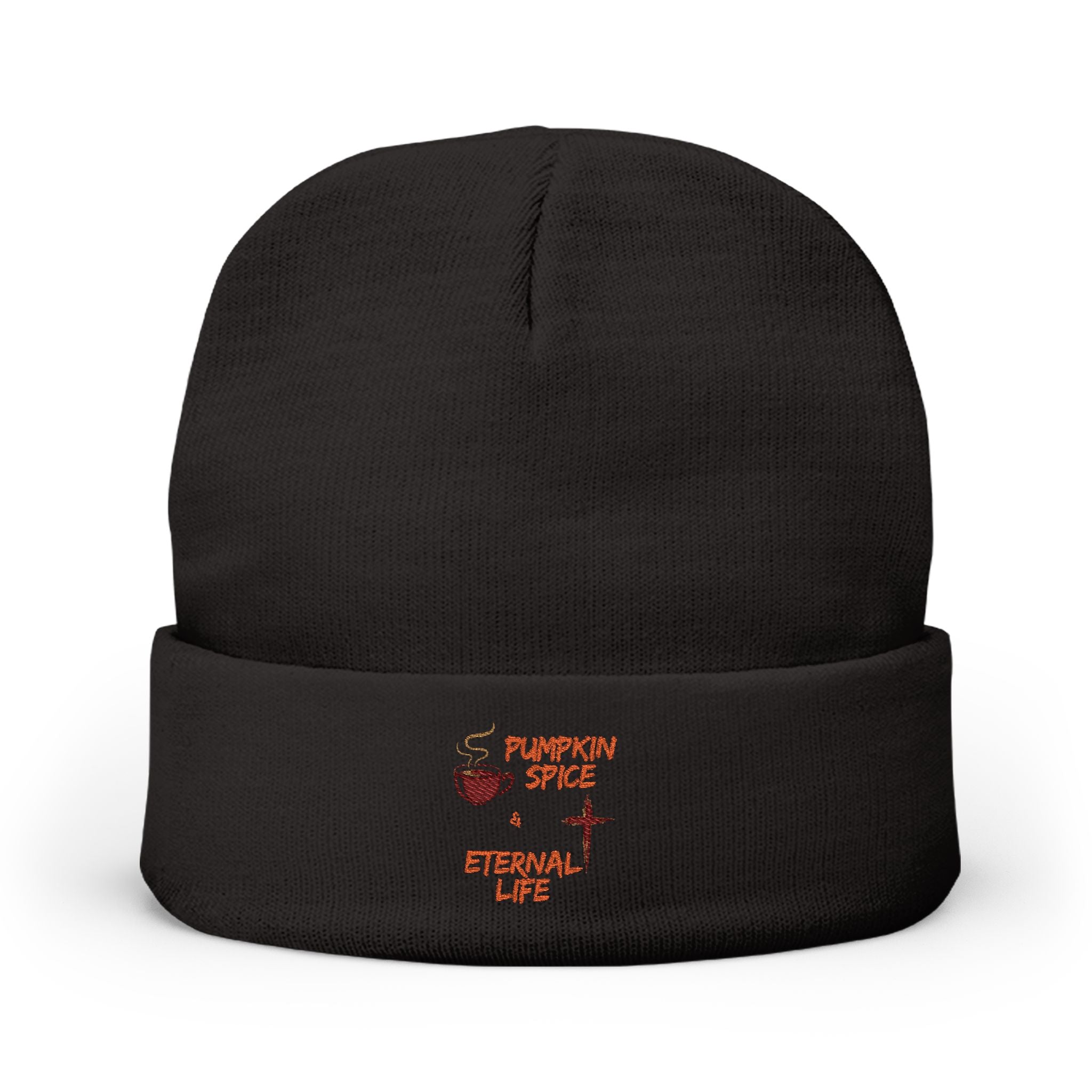 Pumpkin Spice and Eternal Life Cotton Knit Beanie