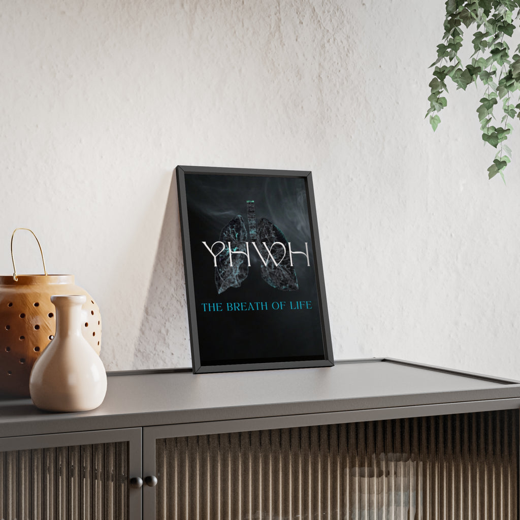 YHWH The Breath of Life Poster with Wooden Frame