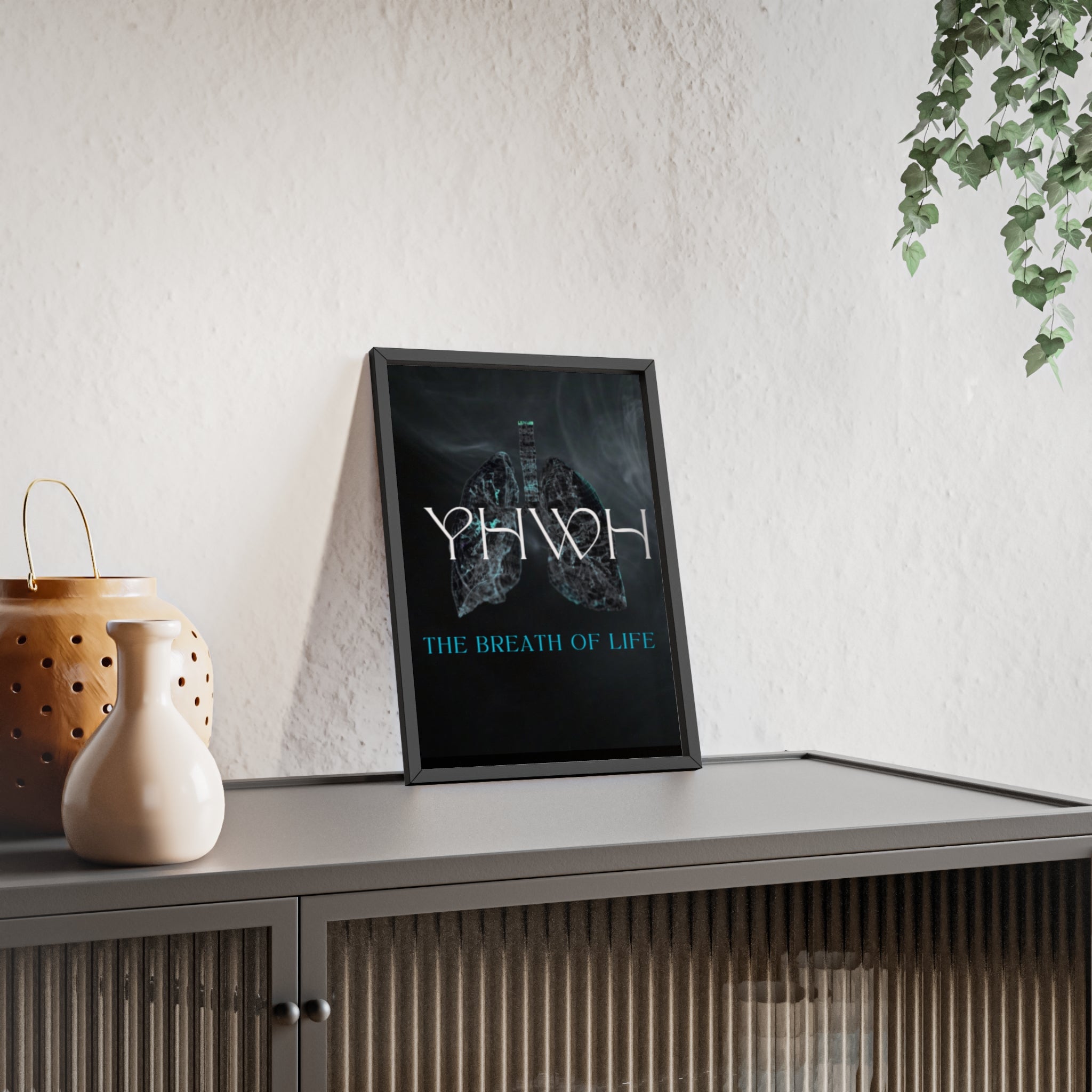 YHWH The Breath of Life Poster with Wooden Frame