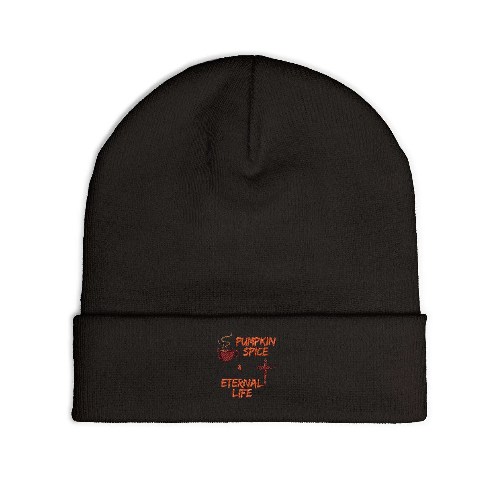 Pumpkin Spice and Eternal Life Cotton Knit Beanie