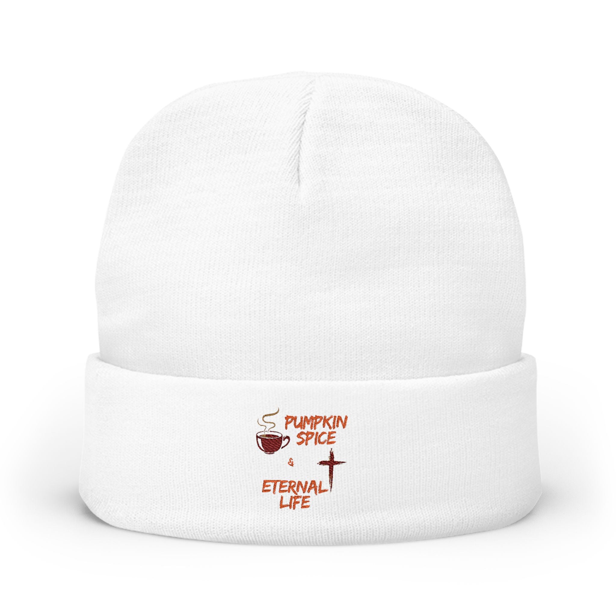 Pumpkin Spice and Eternal Life Cotton Knit Beanie